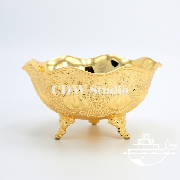 7寸珠珠郁金香圆形碗连脚