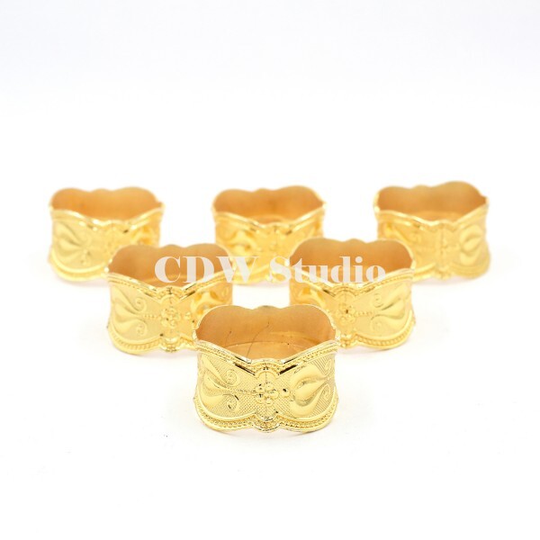 6个珠珠郁金香餐巾圈